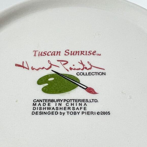 Ceramic Serving Bowl Tuscan Sunrise Sunflower Hand Painted Canterbury Potteries - Picture 6 of 8